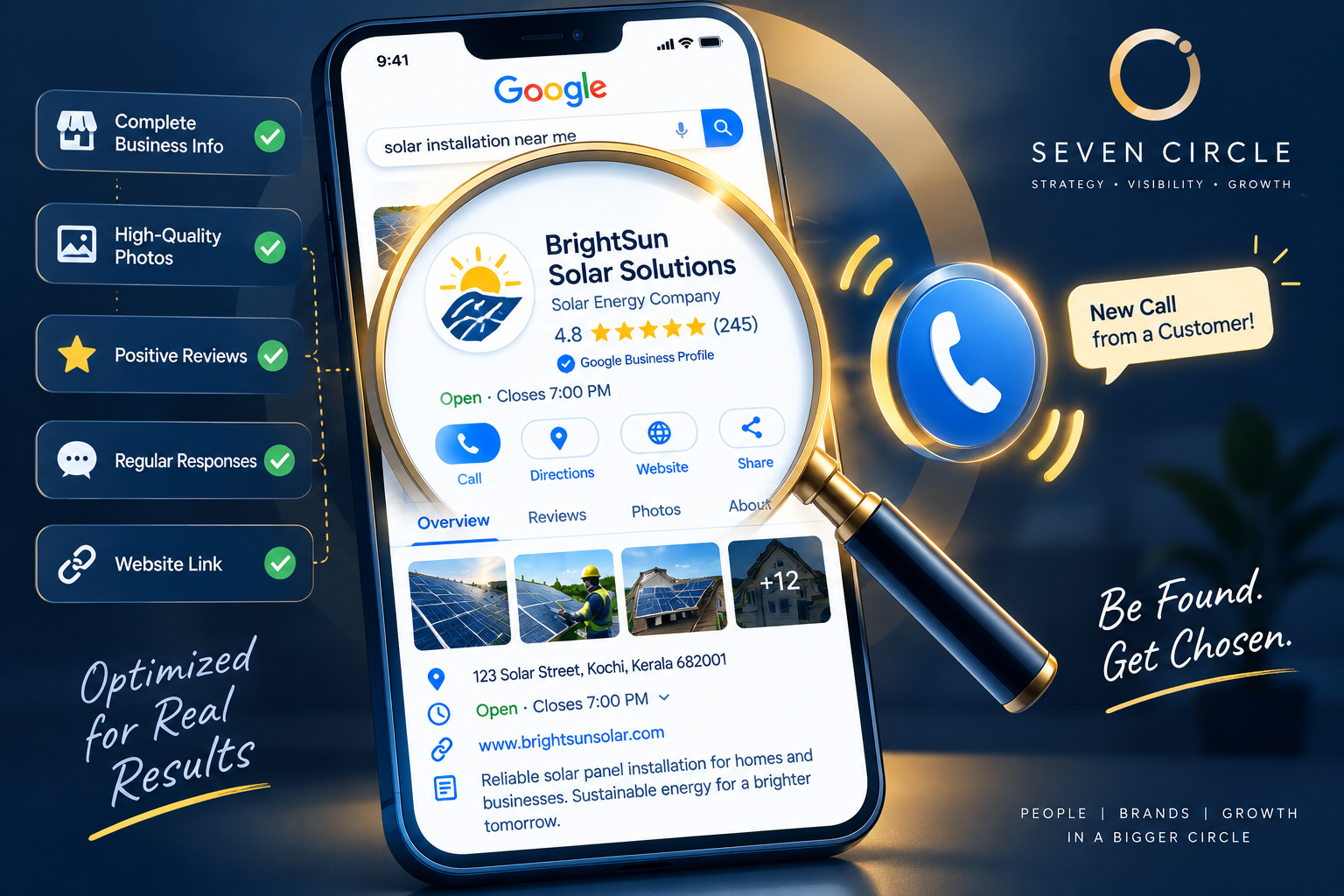 An optimized Google Business Profile connected to a new customer phone call